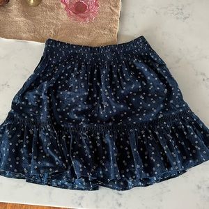 Madewell Navy Floral Skirt